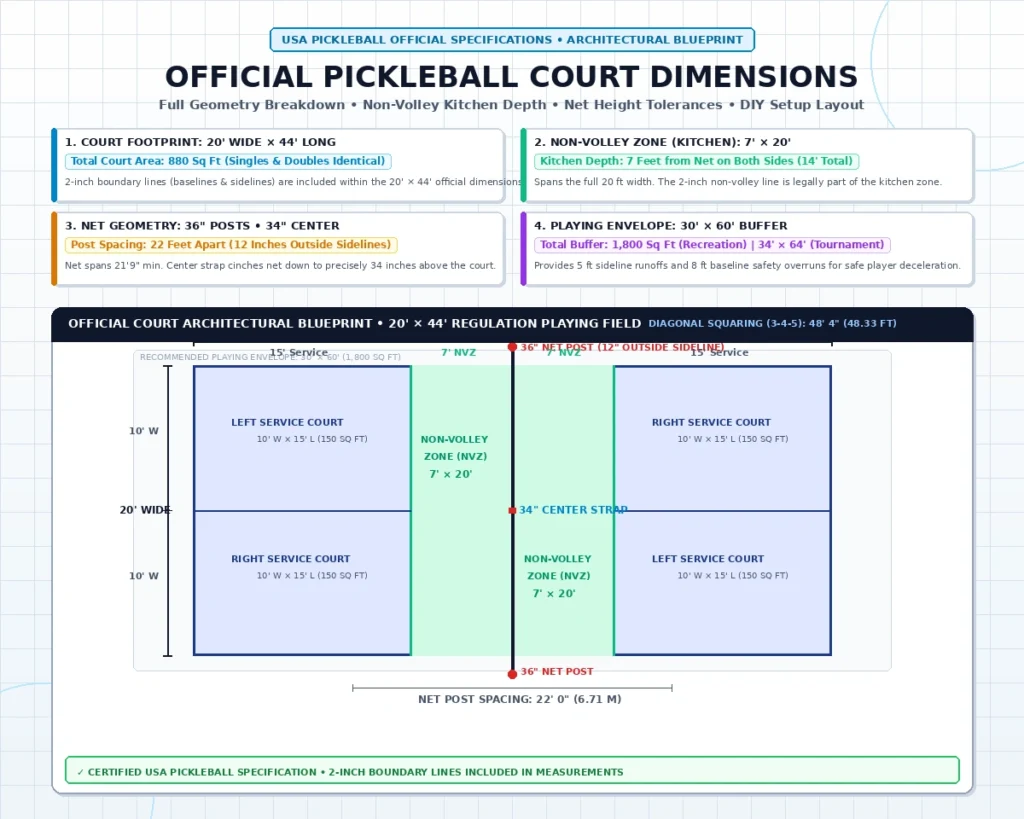 Official Pickleball Court Dimensions 