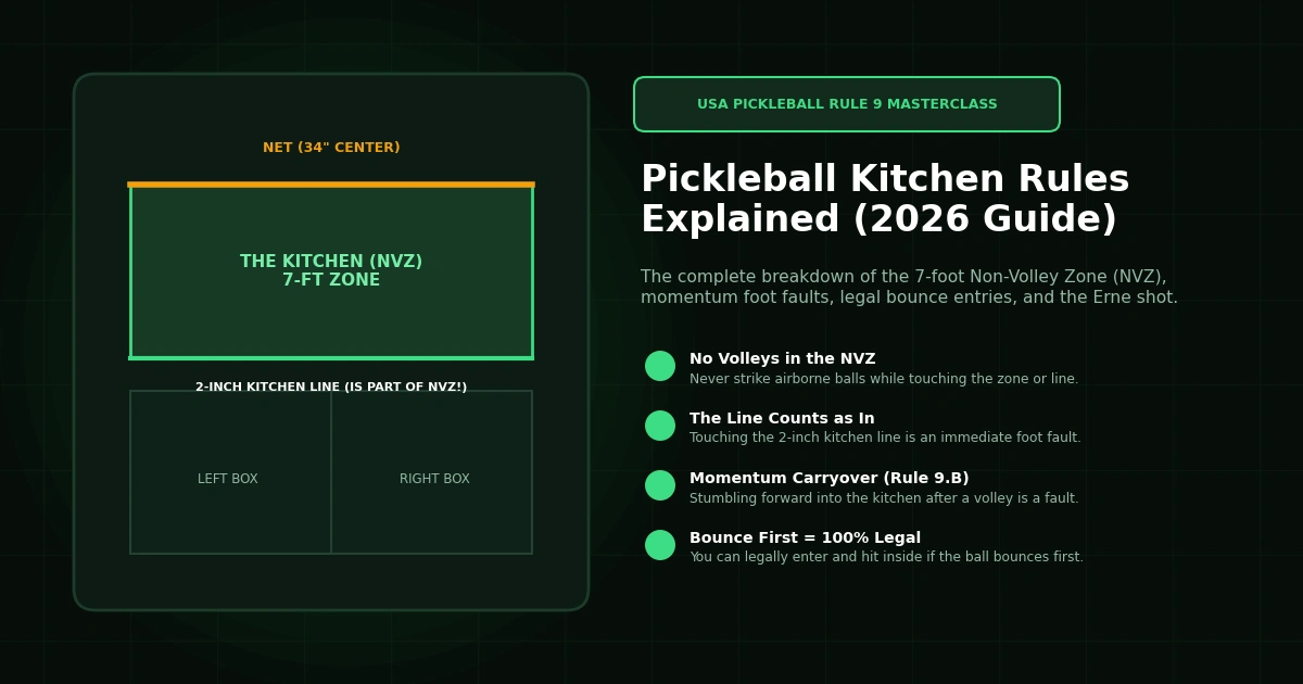 Pickleball Kitchen Rules Explained infographic