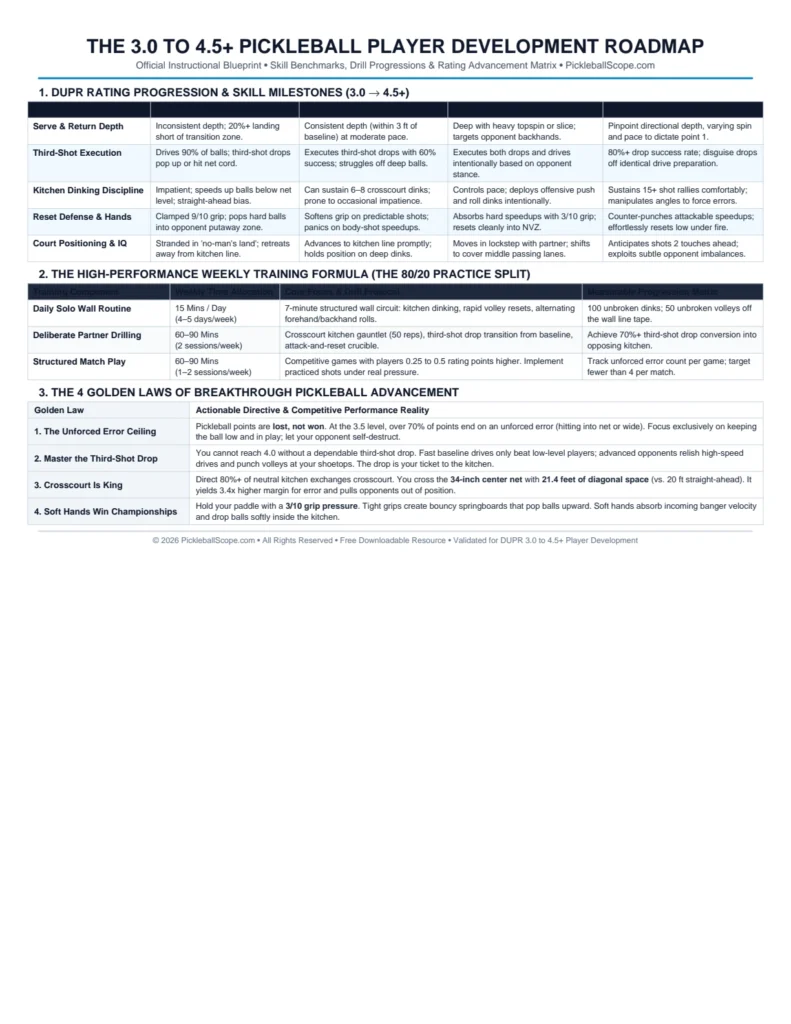 Pickleball Player Development Roadmap Preview